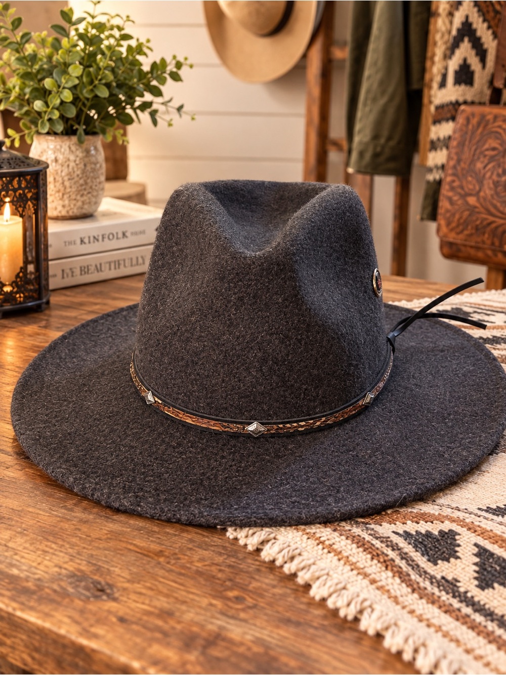 Stetson Expedition Crushable 100% Wool Wide-Brim Fedora with Braided Band